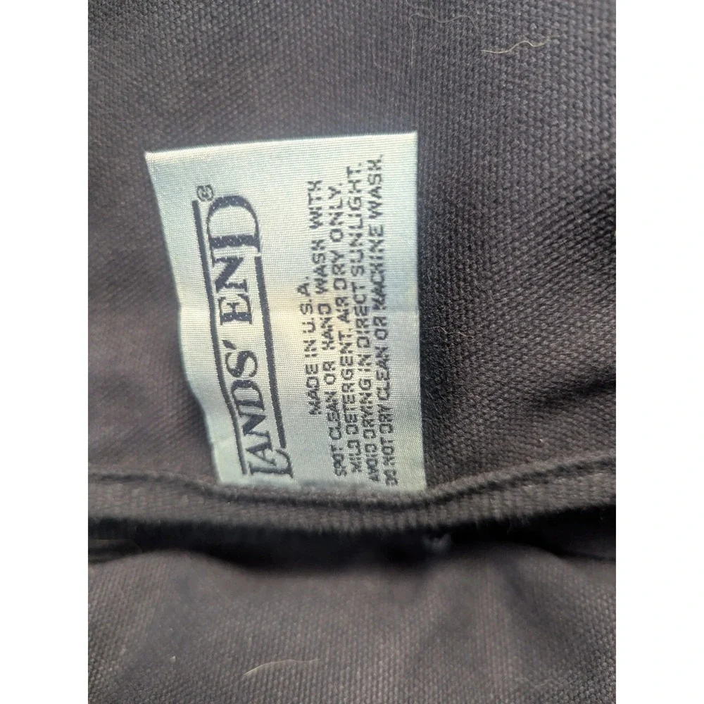 Vintage Lands' End Navy Blue Canvas Messenger Shoulder Bag Organizer‎ Travel